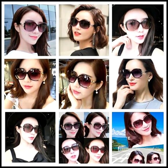 8-Pack Retro Fox Cat Eye Sunglasses, Oversized UV400 Unisex Shades main image 7